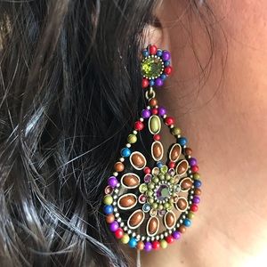 Multicolor Oval Dangle Earrings